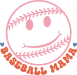 Smiley emoji clipart image, Baseball mama, tshirt design for a baseball fan mom free svg file