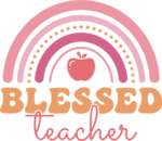 Blessed teacher, apple, rainbow design, cute tshirt design for a teacher - free svg file for members