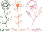 Grow positive thoughts, flowers outline clipart image free svg file