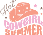 Hot cowgirl summer, cow girl hat clipart image, rodeo vibes shirt design - free svg file for members