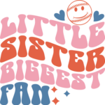 Little sister biggest fan, retro, cute tshirt design for a baseball lover free svg file