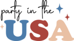 Party in the USA, groovy text, 4th july tshirt design- free svg file for members