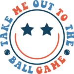 Take me out to the ball game, smiley emoji clipart image, baseball quotes free svg file