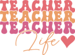 Teacher life, echo stacked text, teacher tshirt design - free svg file for members