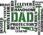 Dad, brave, hero, wise, clever, handsome, cool, best daddy gift - free svg file for members