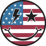 American flag smiley face, USA colors, 4th July t-shirt design - free svg file for members