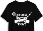 Hands holding spatula and knife, I would smoke that, funny BBQ apron design - free svg file for members