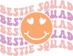 Bestie squad, echo stacked text, emoji, girly tshirt design - free svg file for members