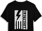 Electrician sign, USA flag, t shirt design for electricians - free svg file for members