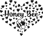 Honey bee, heart made of hearts clipart image - free svg file for members