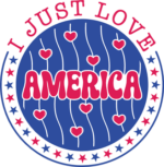 I just love America, circle, 4th of july tshirt design - free svg file for members