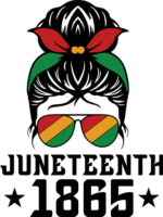 Juneteenth 1865, girl head with sunglasses, girly t shirt design - free svg file for members