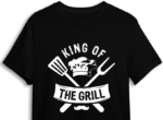 King of the grill, chef hat, fork and spatula, dad bbq apron design - free svg file for members