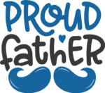 Proud father, moustache, mug design for dad free svg file