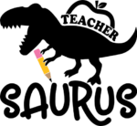 Teacher, saurus, roaring dinosaur silhouette, teacher's gift - free svg file for members