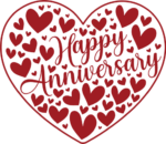 Happy anniversary, heart made of hearts, wedding anniversary gift - free svg file for members