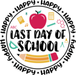 Kids summer break tshirt design, Happy last day of school - free svg file for members