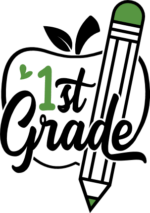 1st grade, apple and pencil, back to school, kids tshirt design - free svg file for members