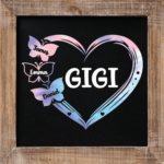 Gigi sign, split heart frame, personalized mother's day gift - free svg file for members