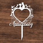 Decorated Heart clipart image, Cake topper, Wedding Anniversary gift - free svg file for members
