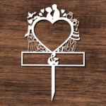 Decorated Heart, Personalized Cake topper, Wedding Anniversary - free svg file for members