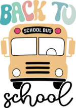 Back to school, yellow bus clipart image - free svg file for members