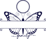 Butterfly split monogram frame, Personalized family name - free svg file for members