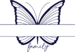 Butterfly split monogram frame, Personalized family name - free svg file for members