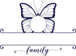 Personalized family name, Butterfly split monogram frame - free svg file for members