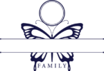Family name, Butterfly Split monogram frame, home decoration - free svg file for members