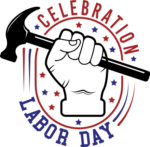 Labor day celebration, hand holding hammer, t shirt design - free svg file for members
