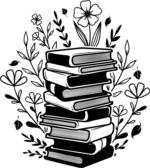 Stack of books and flowers clipart image - free svg file for members