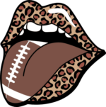 Lips, Tongue out, leopard skin design, Football t-shirt design - free svg file for members