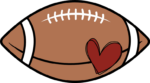 American Football ball with doodle heart clipart image - free svg file for members