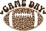 Game day, Leopard skin, American football ball clipart image, tshirt design - free svg file for members