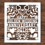Happy golden 50th wedding anniversary, card, gift for parents - free svg file for members