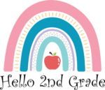 Hello 2nd grade, rainbow design, Back to School kids tshirt design - free svg file for members