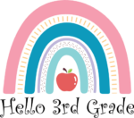 Hello 3rd grade, rainbow design, Back to school kids tshirt design - free svg file for members