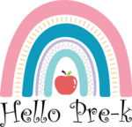 Hello pre-k, rainbow design, Back to school kids tshirt design - free svg file for members