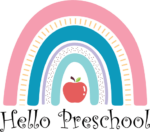 Hello preschool, rainbow design, Back to school kids tshirt design - free svg file for members