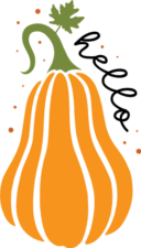 Hello pumpkin clipart image, farmhouse autumn decor - free svg file for members