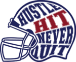 Hustle, hit, never quit, American football helmet clipart image - free svg file for members