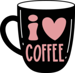 I love coffee, mug clipart image, gift for coffee lover - free svg file for members