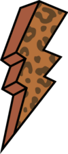 Leopard skin design, flash lightning bolt, clipart image - free svg file for members