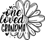 One Loved Grandma, half flower bloom, mothers day gift - free svg file for members