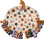 Pumpkin season, floral fall decor - free svg file for members