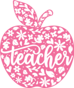 Teacher, apple made of flowers, gift for teacher - free svg file for members