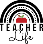 Teacher life, rainbow and apple, t shirt design for teacher - free svg file for members