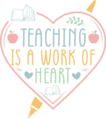 Teaching is a work of heart, teachers day, tshirt design - free svg file for members