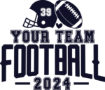 American football ball and helmet, Personalized football team 2024, tshirt design - free svg file for members